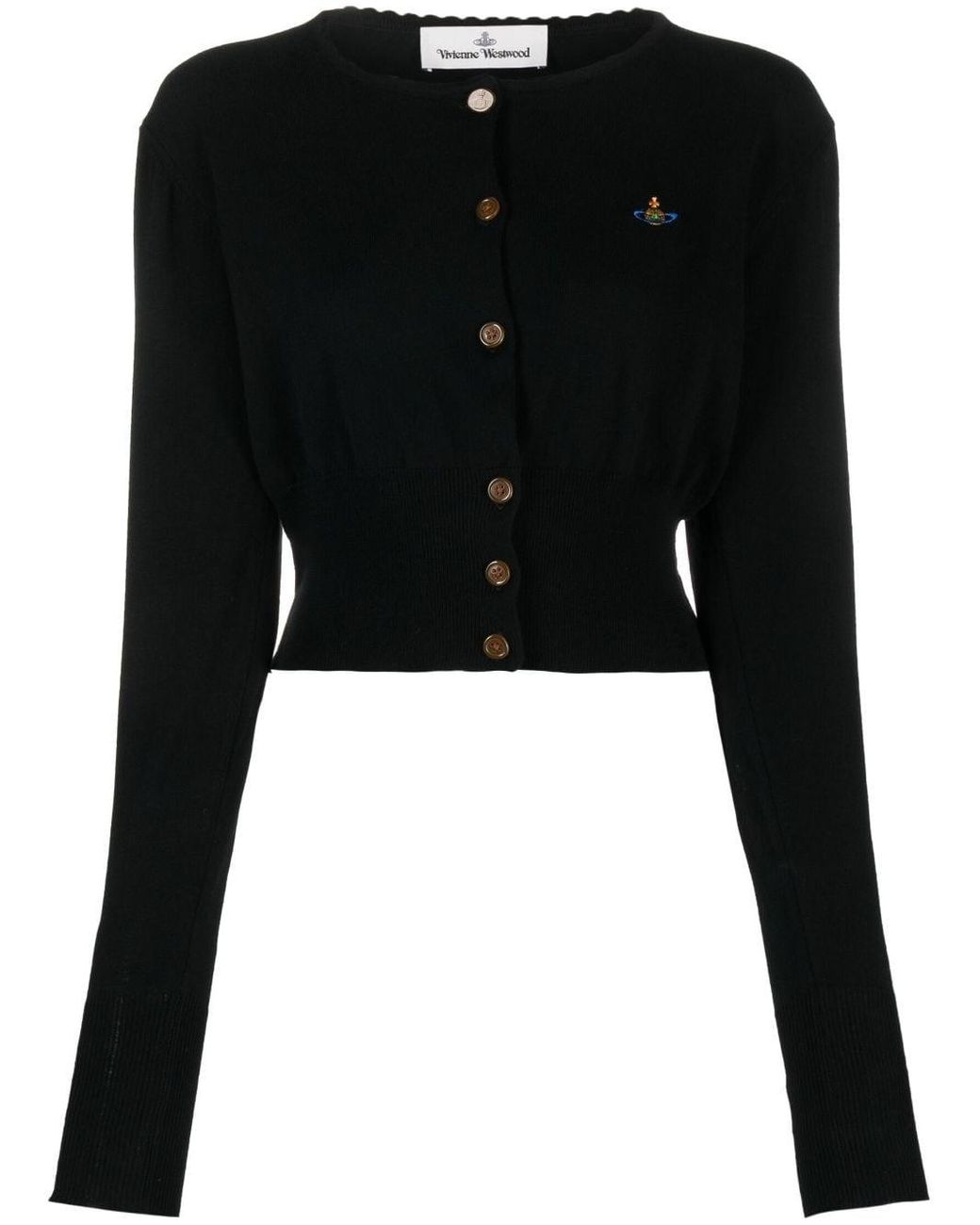 Vivienne Westwood Orb Logo-embroidery Knitted Cardigan in Black | Lyst