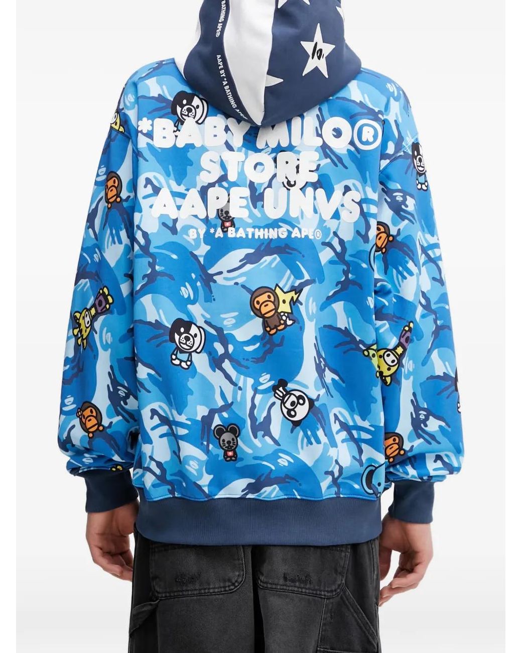 Aape By A Bathing Ape Blue Hoodie Baby Milo À Motif Camouflage for men