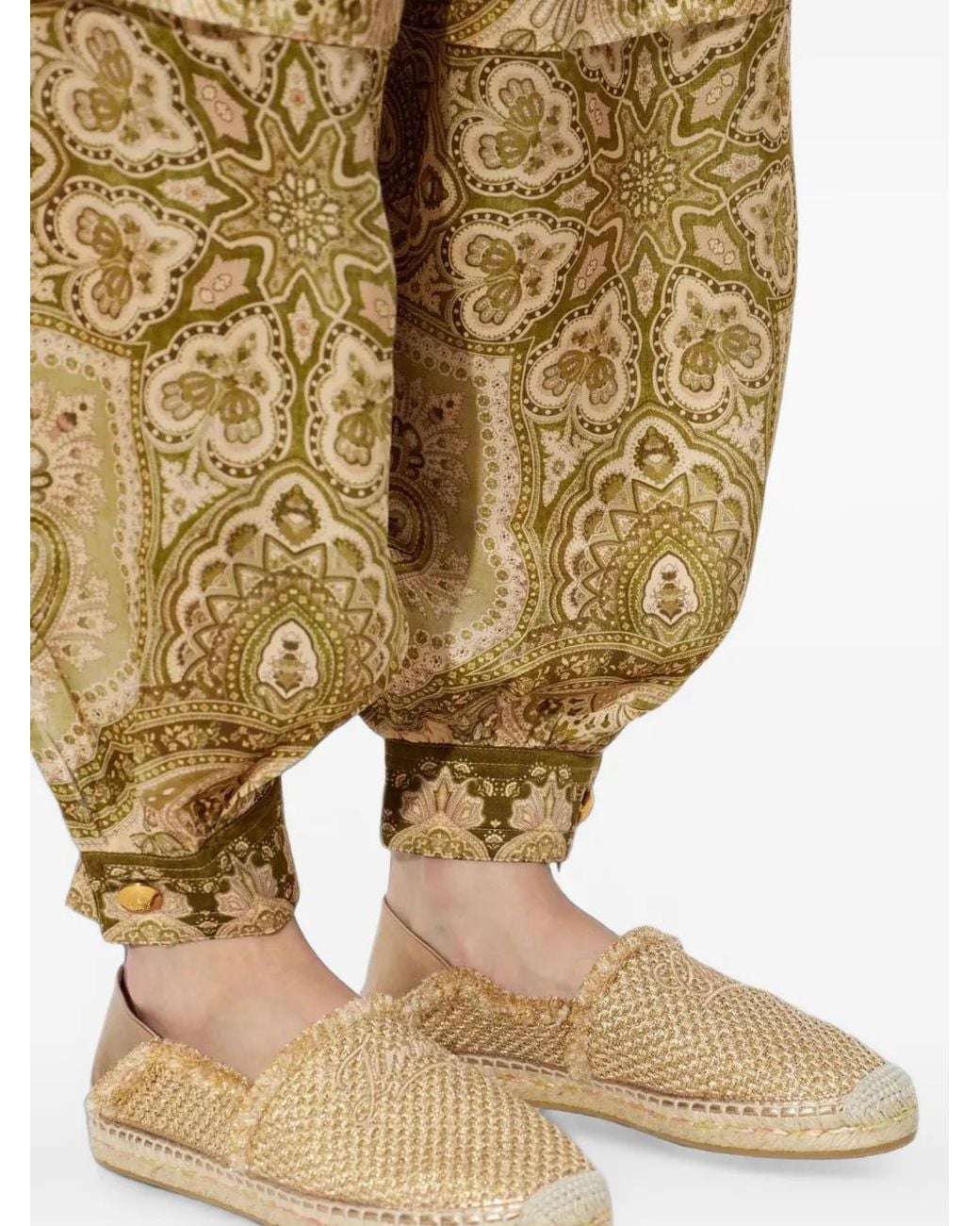 Jimmy Choo Metallic Avi Frayed Espadrilles