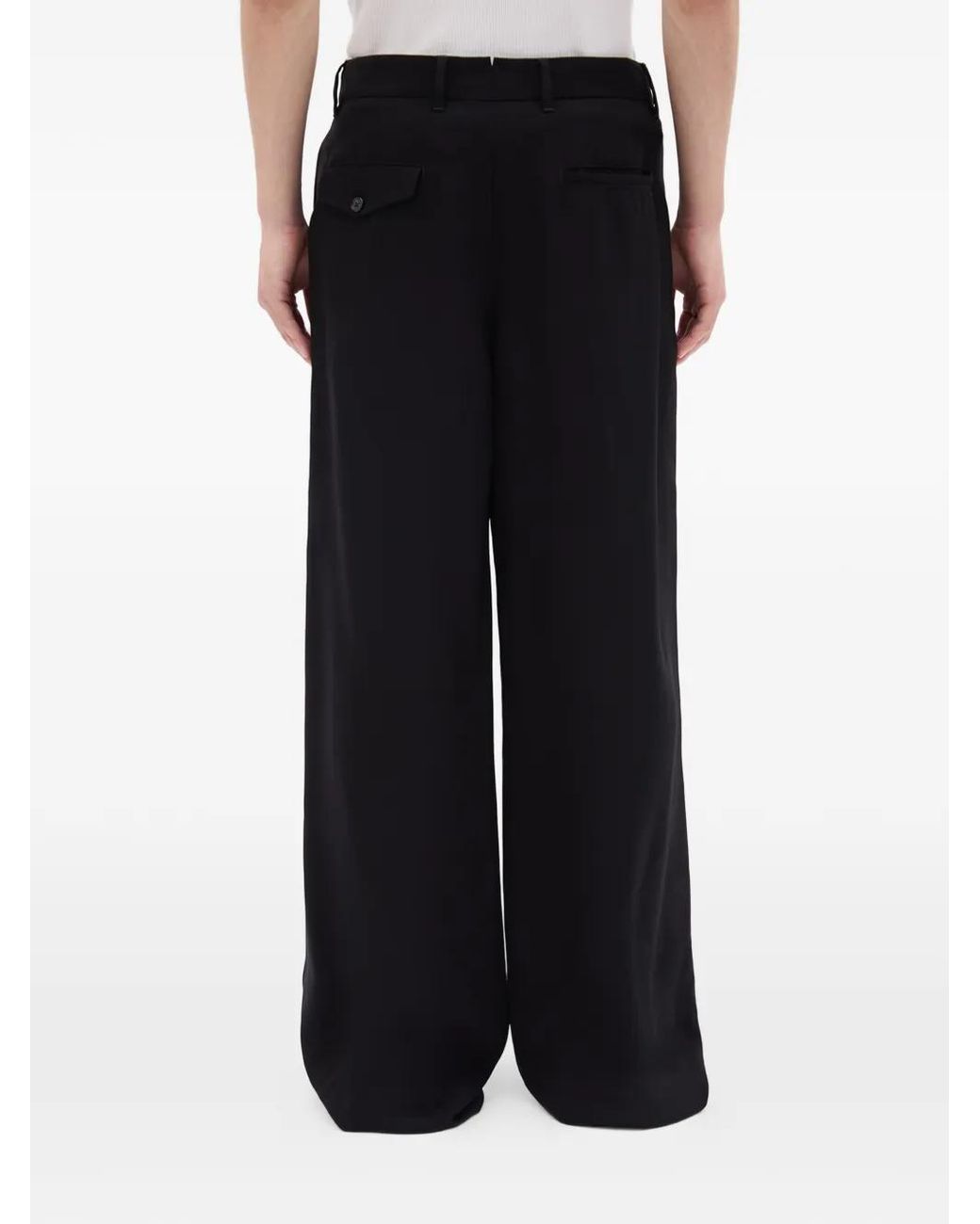 Ann Demeulemeester Black Wide Trousers for men