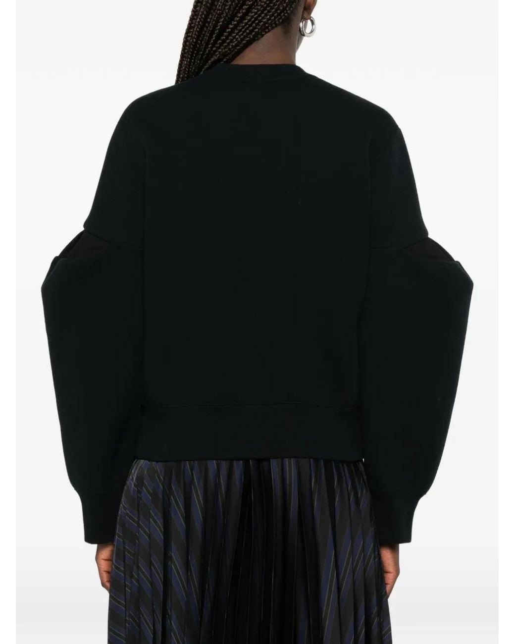 Sacai Black Pull À Manches Bouffantes