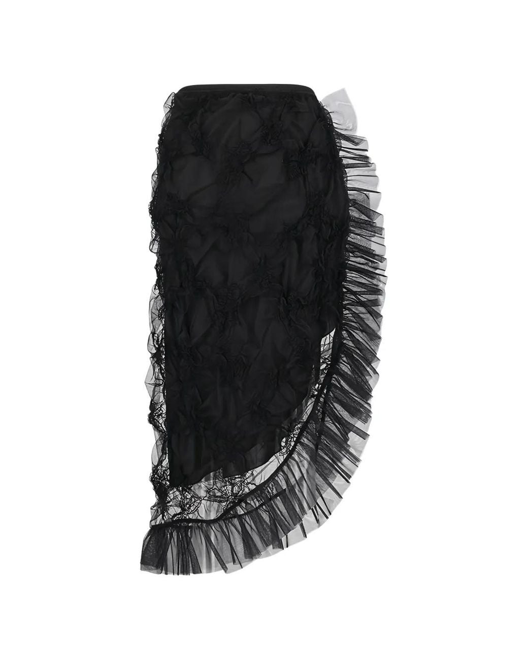 Blumarine Black Ruffled Tulle Skirt