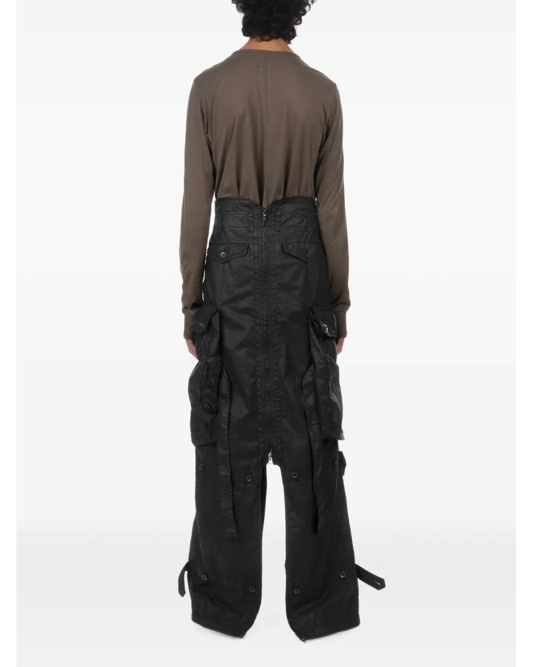 Julius Black Gas Mask Woven Asymmetric Skirt for men