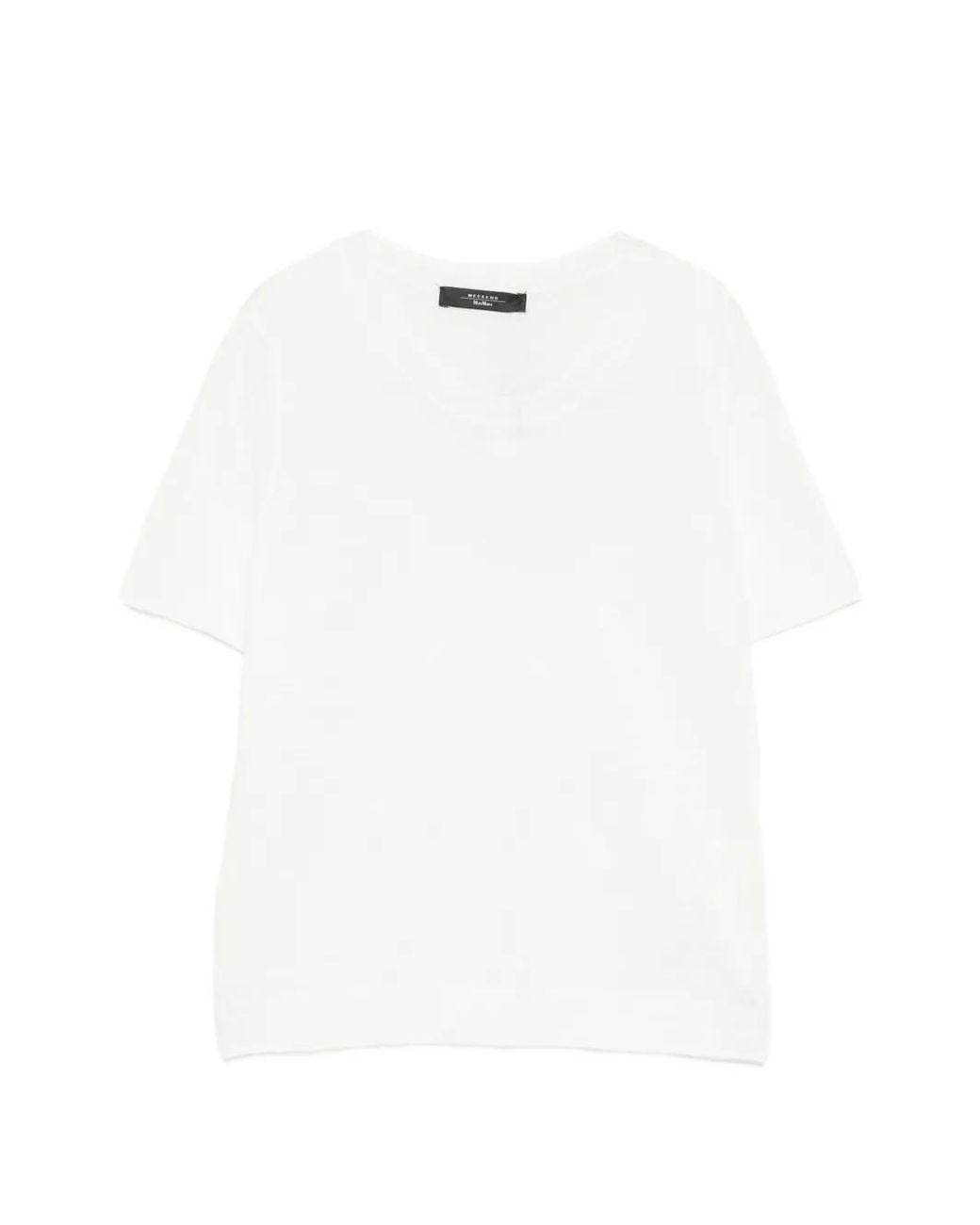 Weekend by Maxmara White Wkdpancone Crew Neck Short-Sleeve Top