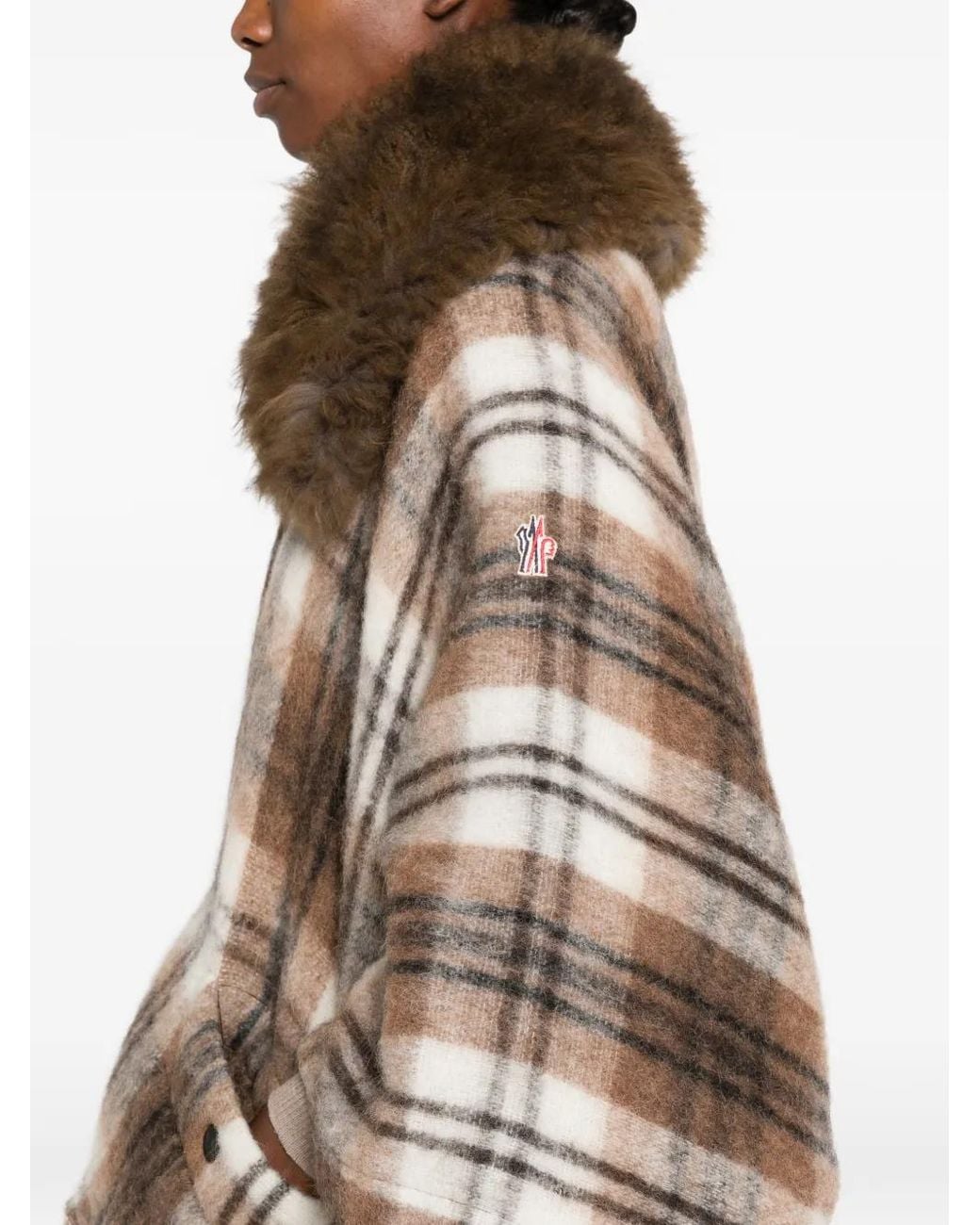 Moncler Multicolor Check-Pattern Cape
