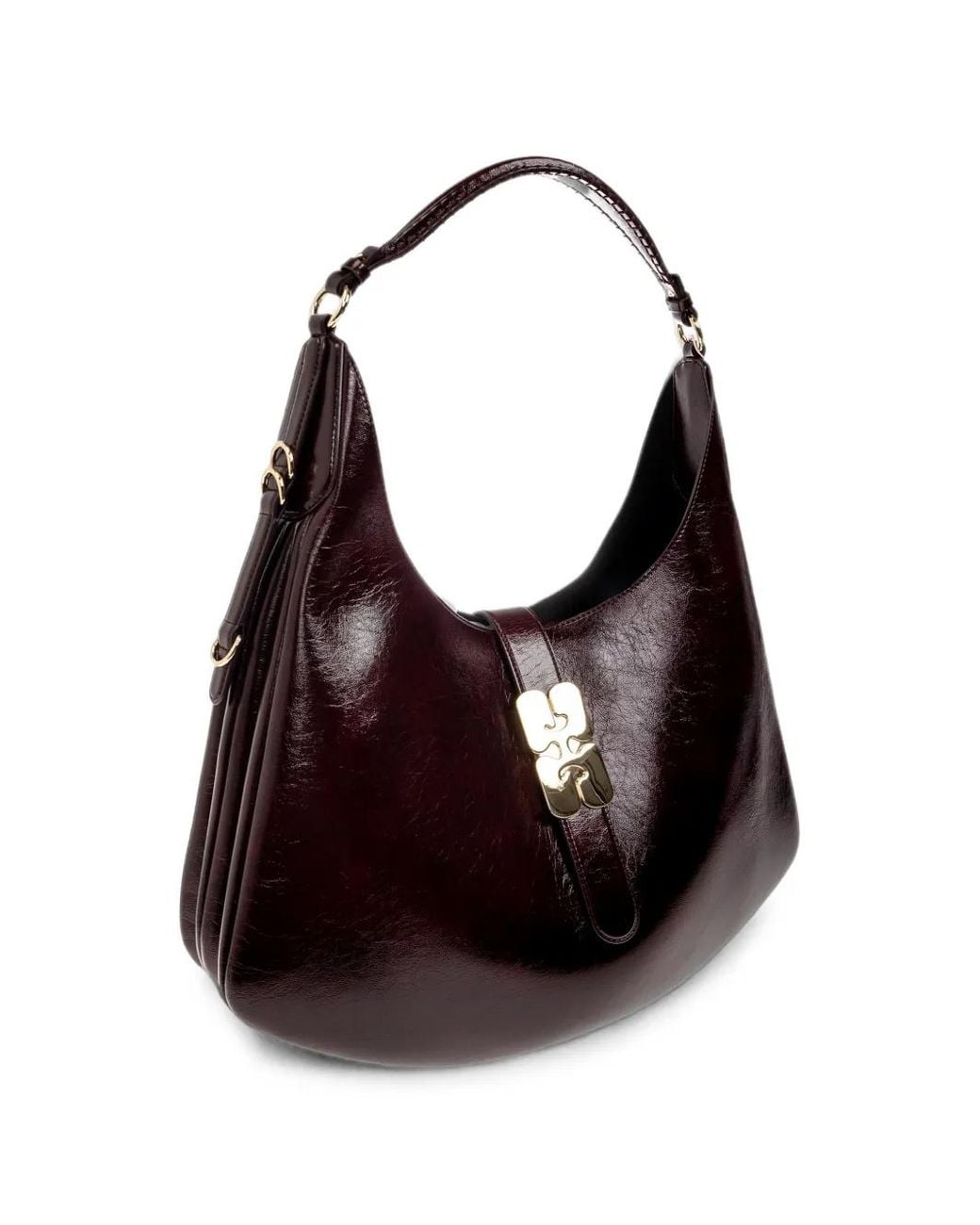 Ganni Black Butterfly-Plaque Shoulder Bag
