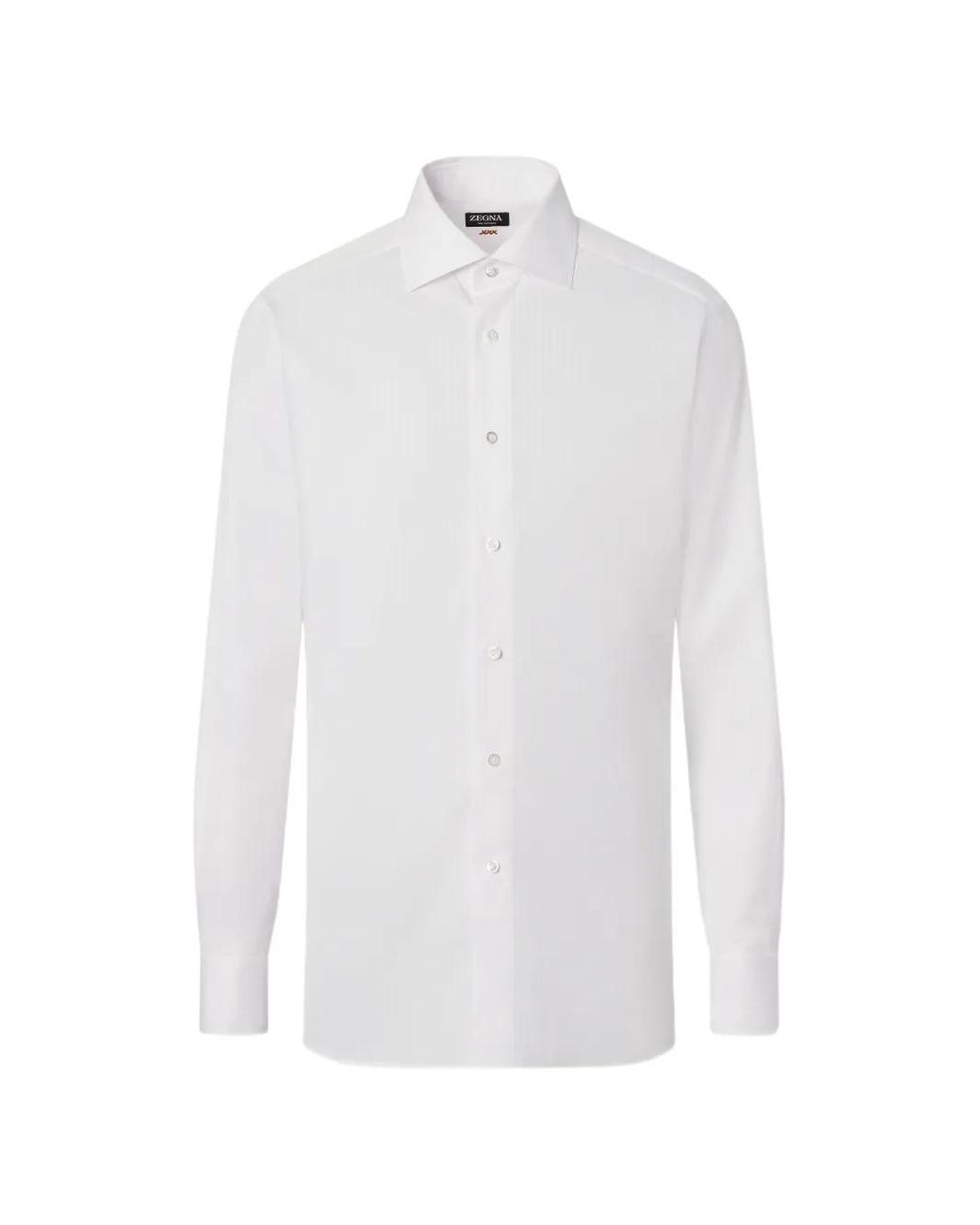 Zegna White Button-Up Cotton Shirt for men
