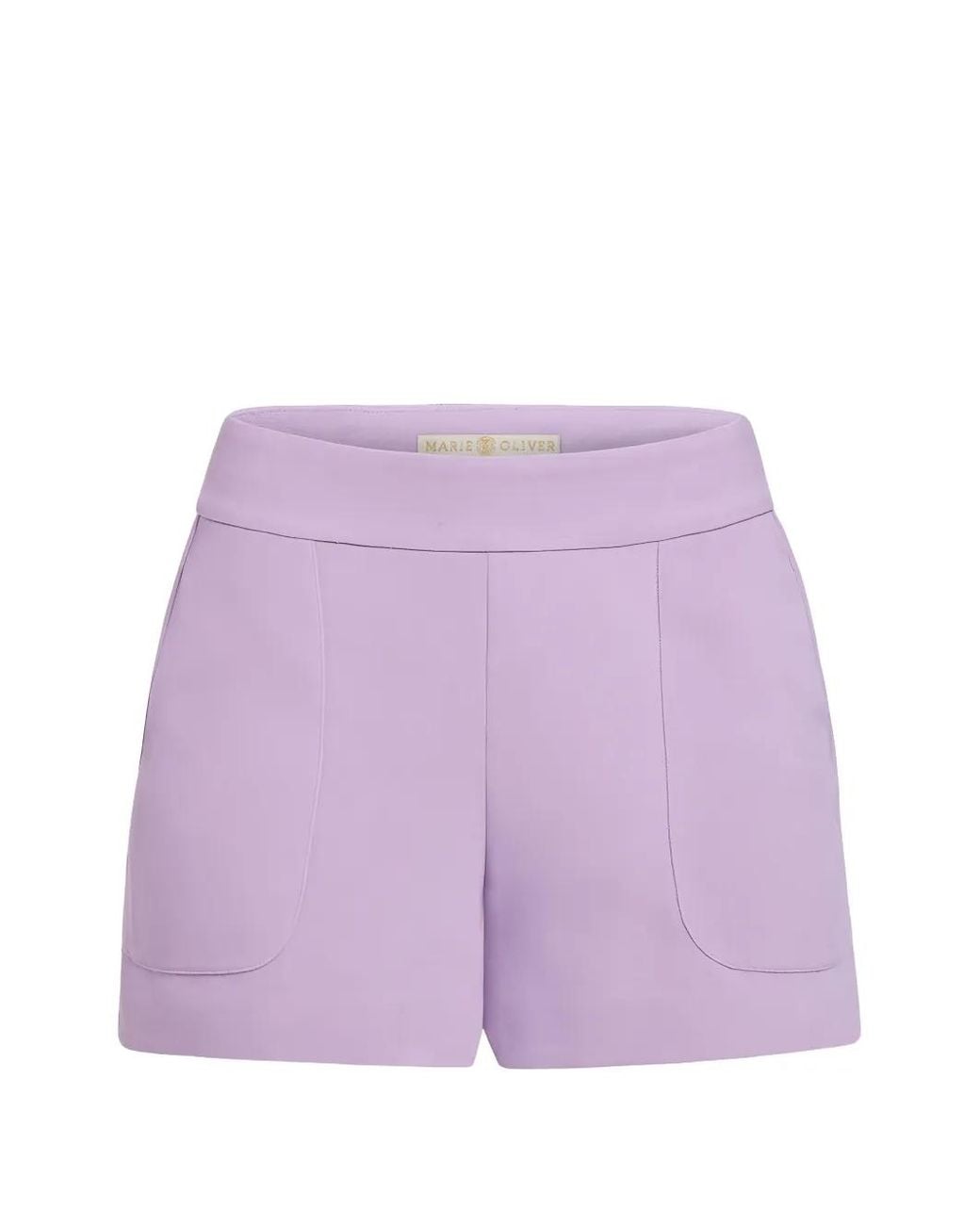 Marie Oliver Purple Mia Patch-Pocket Shorts