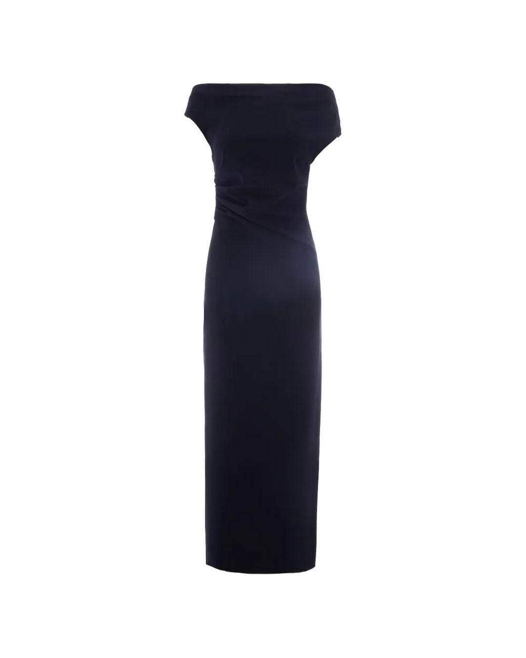 P.A.R.O.S.H. Blue Off-Shoulder Maxi Dress