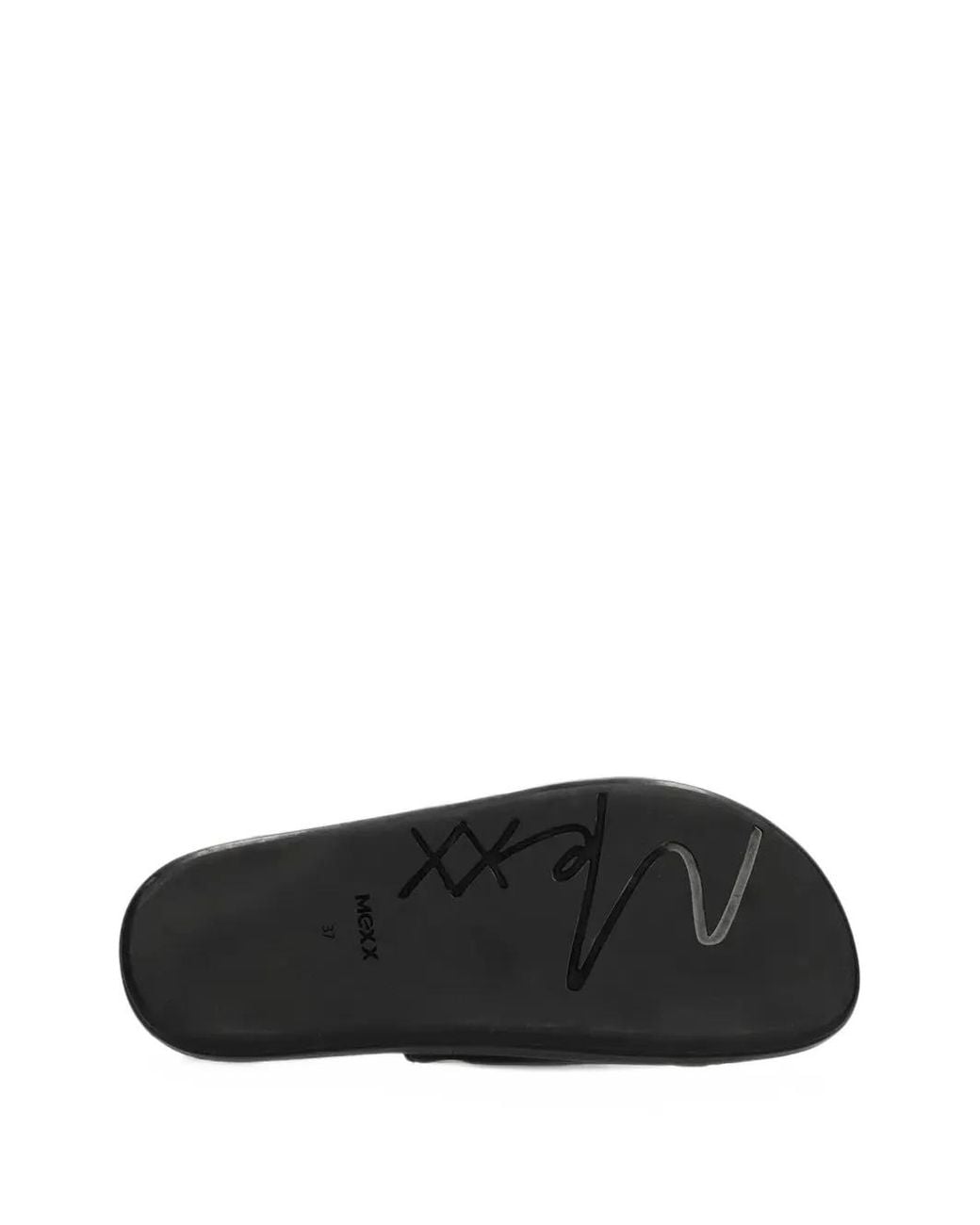 Mexx Black Toma Sikiel Eyelet-Embellished Buckle-Fastening Sandals