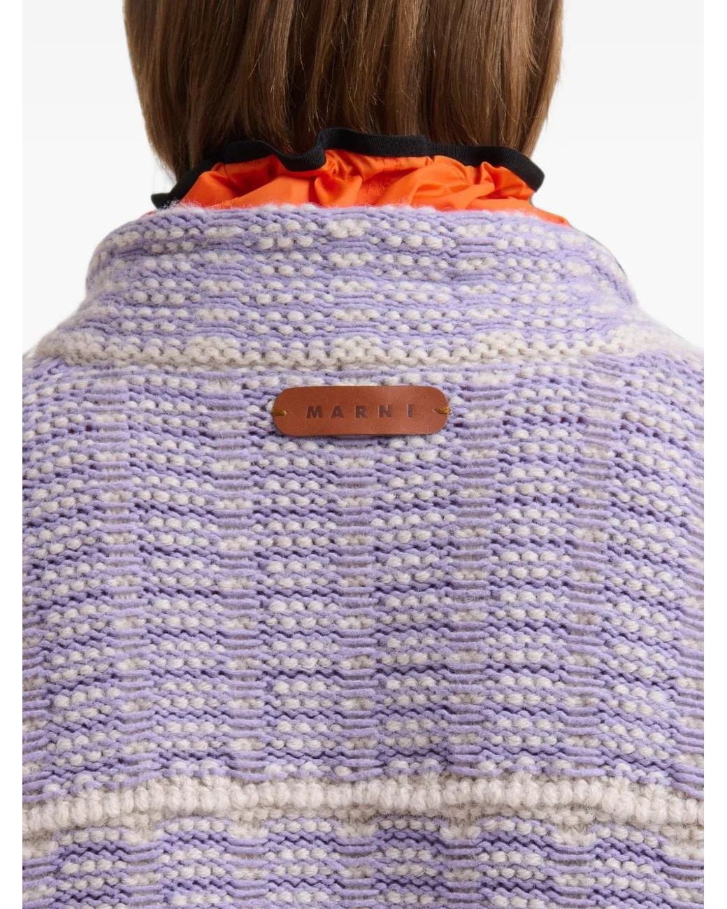 Marni Purple Cotton-Wool Knit Jacket for men
