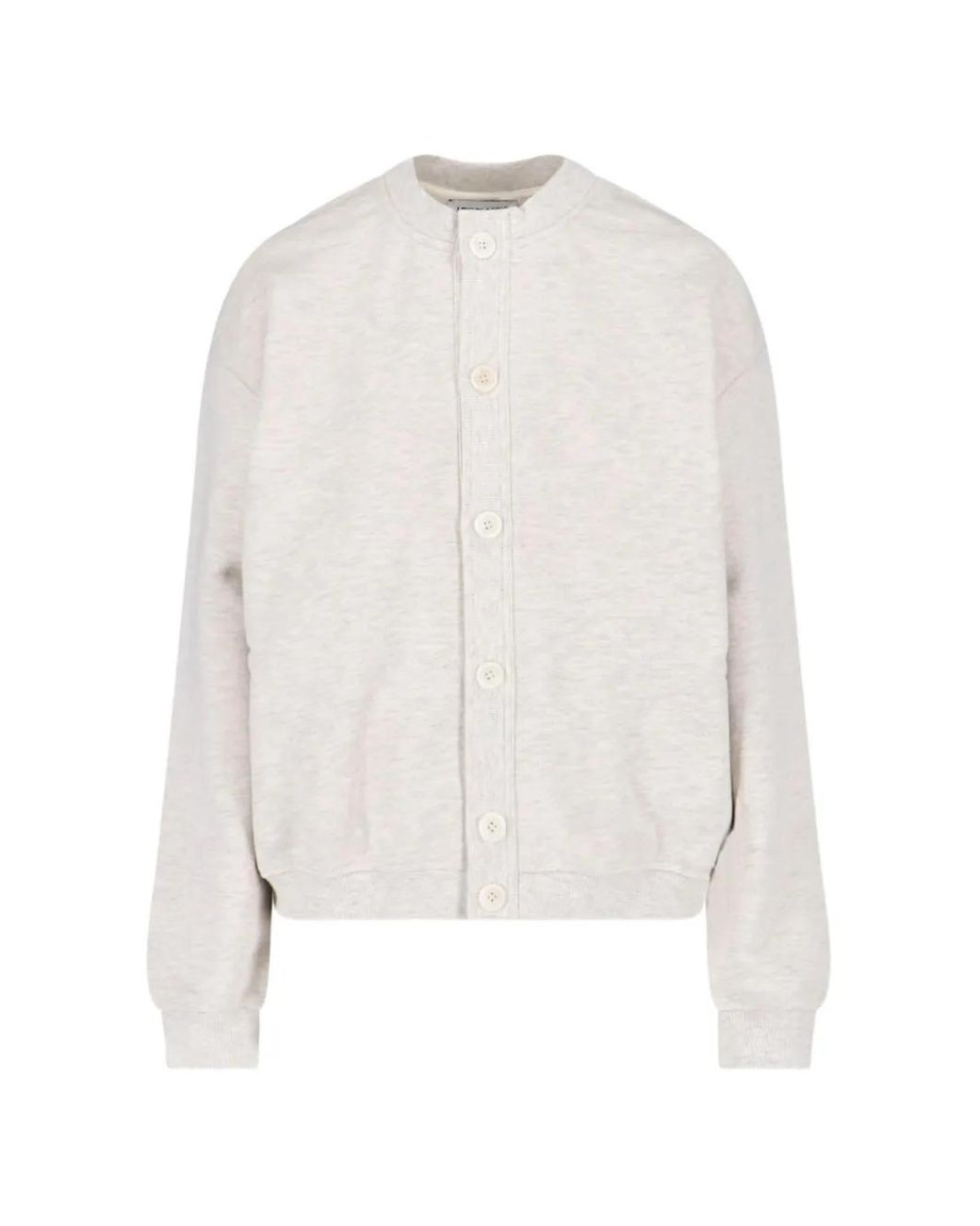 Low Classic White Buttons Sweatshirt