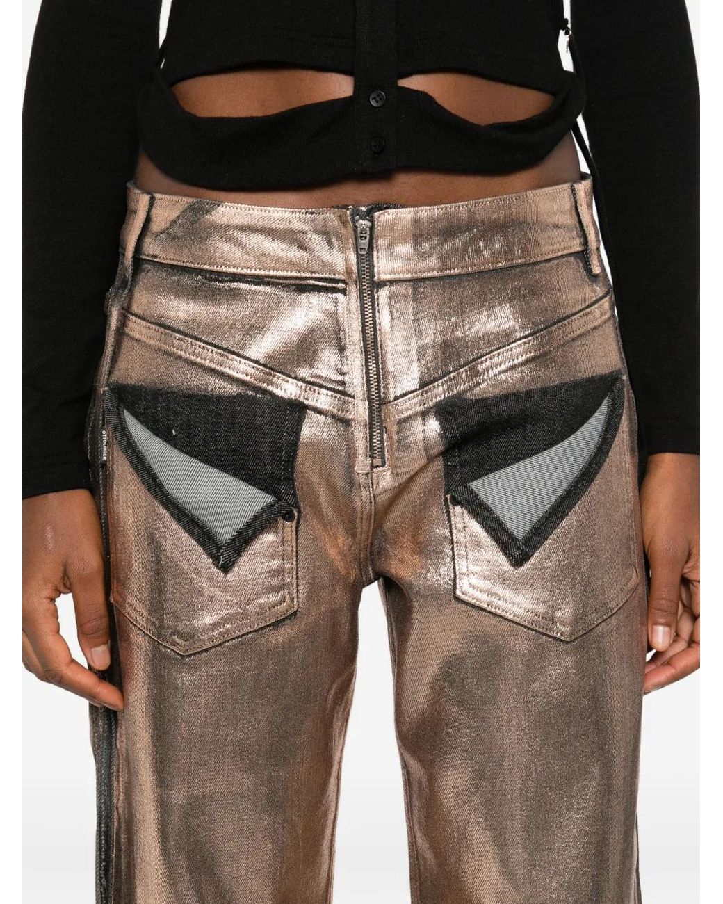 OTTOLINGER Natural Metallic-Panel Jeans