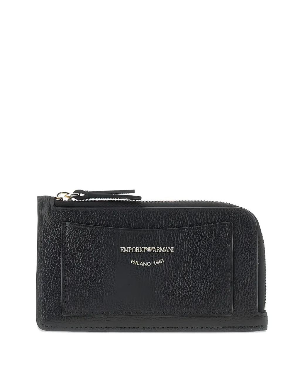 Emporio Armani Black Zip Leather Wallet