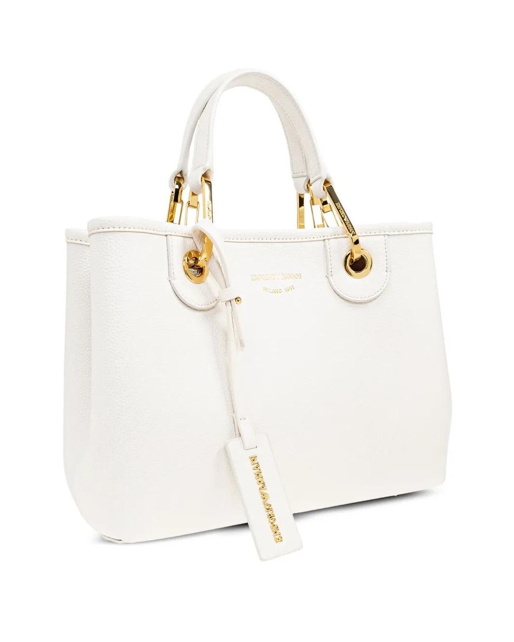 Emporio Armani White Myea Small Shopping Bag