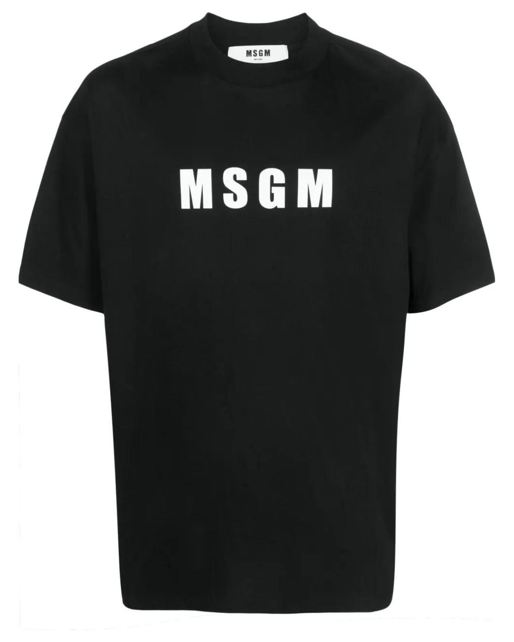 MSGM Black Logo-print T-shirt for men