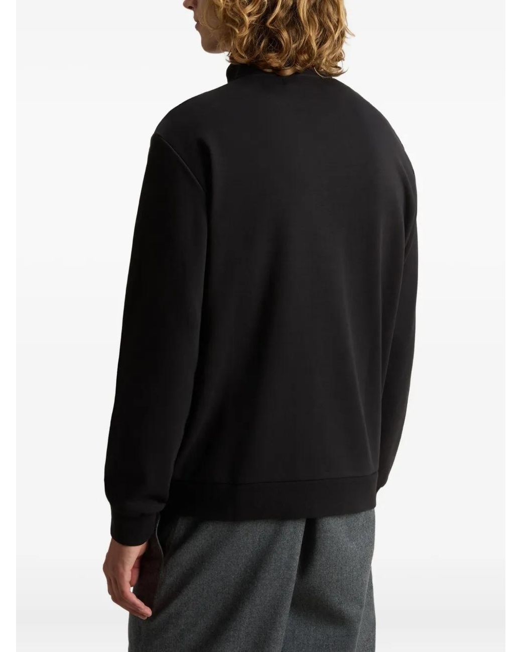 Woolrich Black Logo-Detail Zip-Up Track Top for men