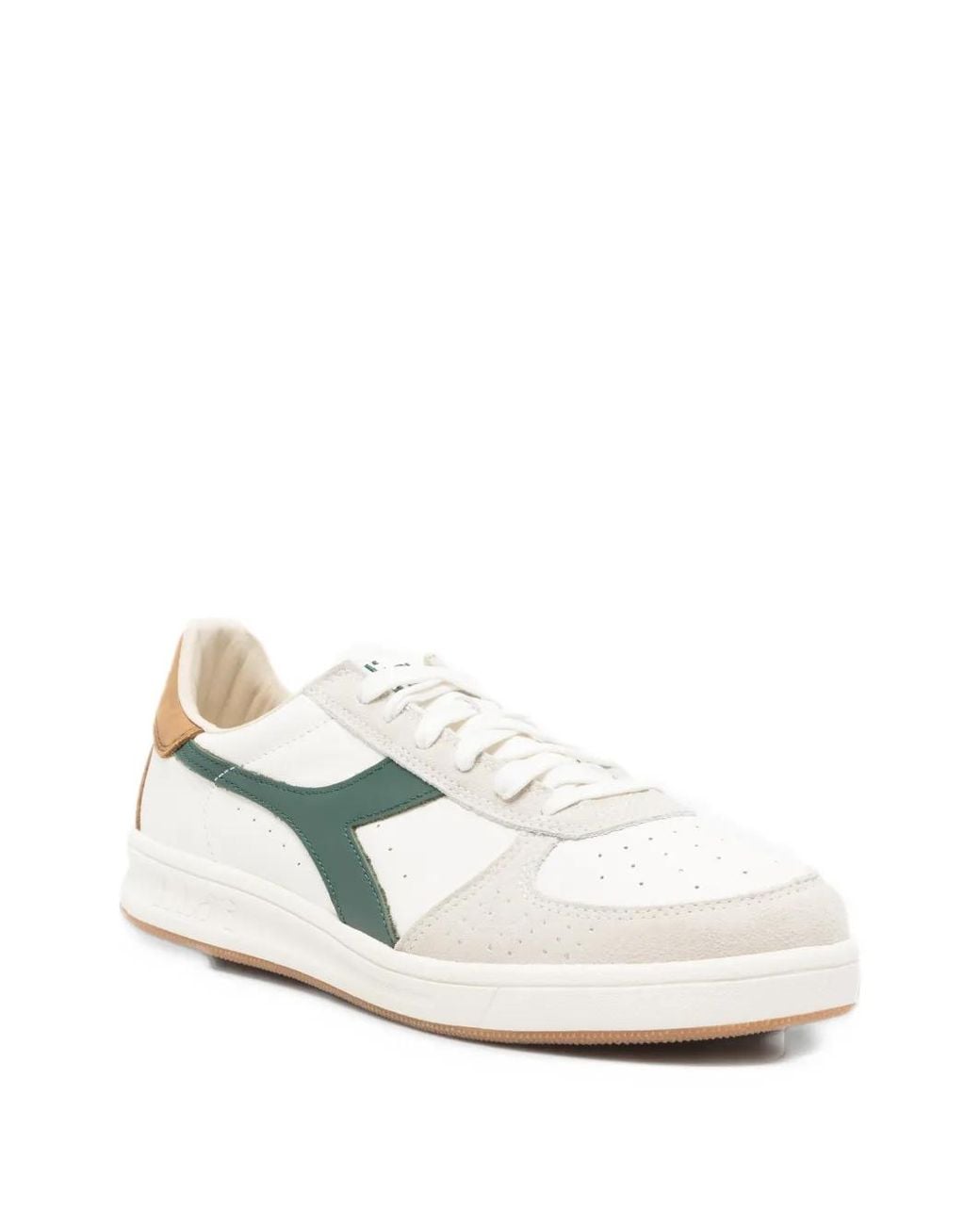 Diadora B. Elite Sporty Perforated Panelled Sneakers in White for Men ...