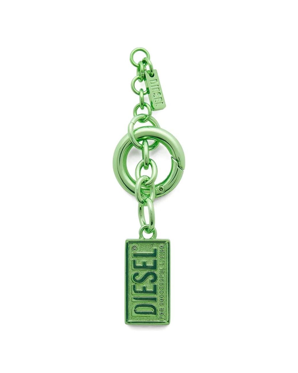 DIESEL Green Biscotto Logo Keyring