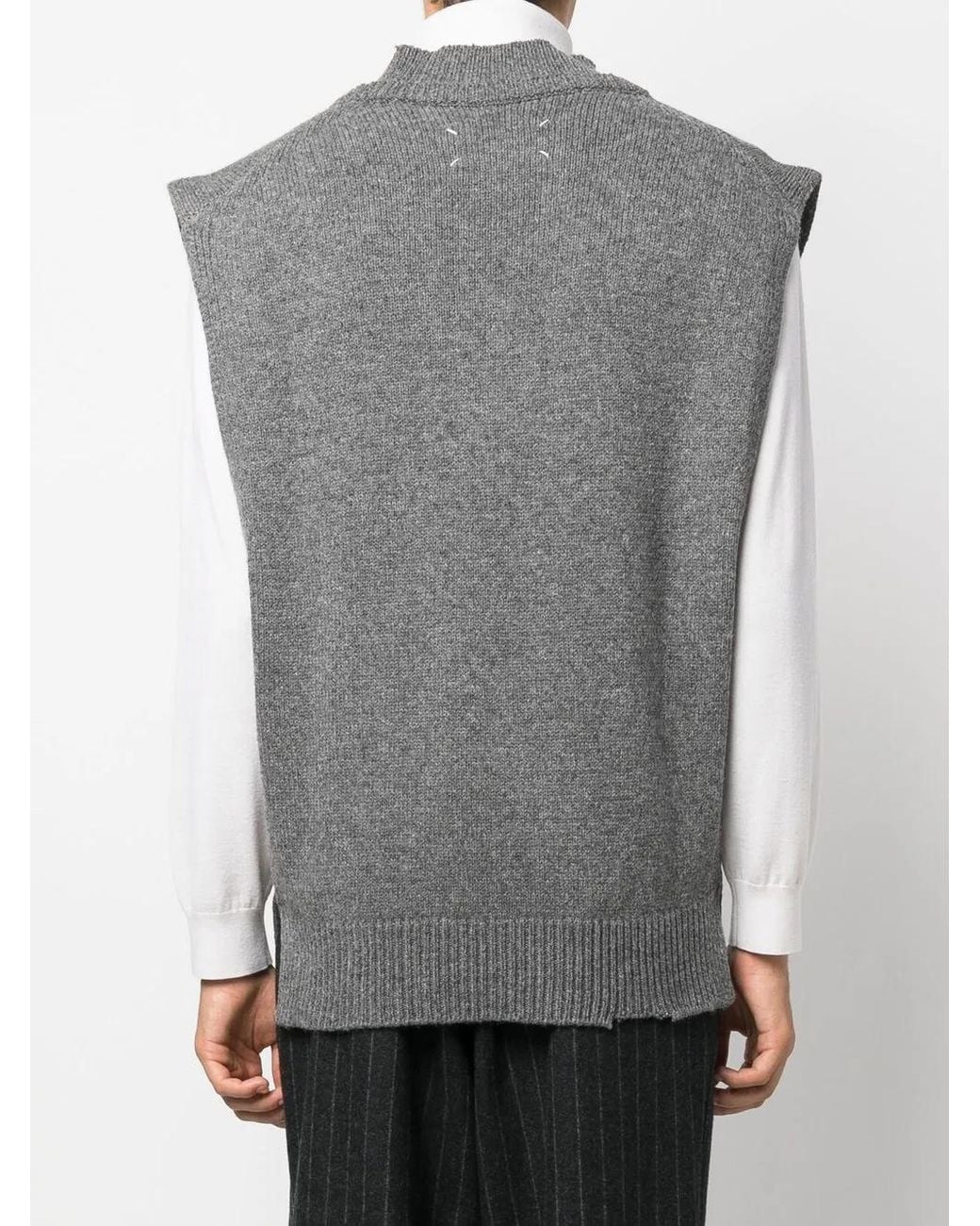 Maison Margiela Gray Wool Blend Vest for men