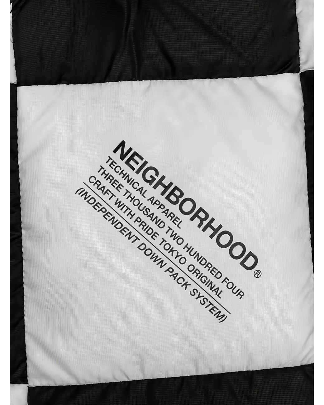 Neighborhood Black Checker Puffer Jacket for men