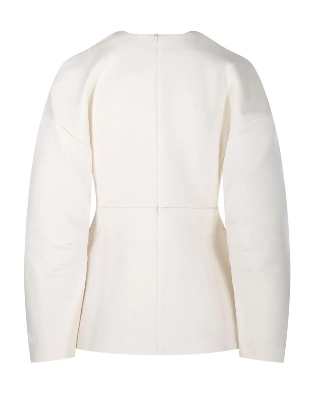 Max Mara White Square Neck Blouse