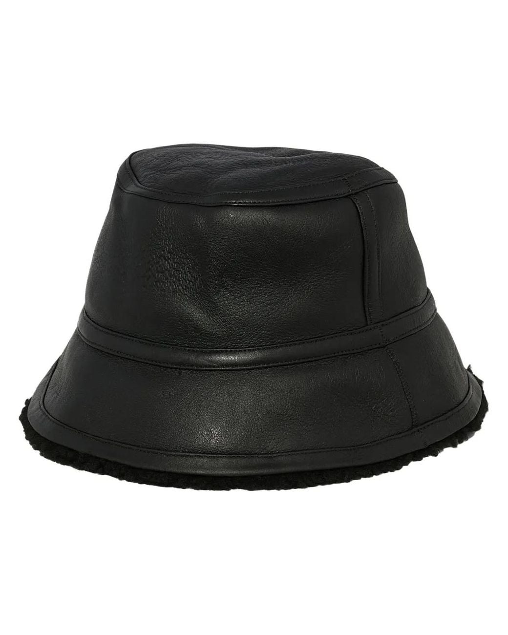 Yves Salomon Black Curly Bucket Hat