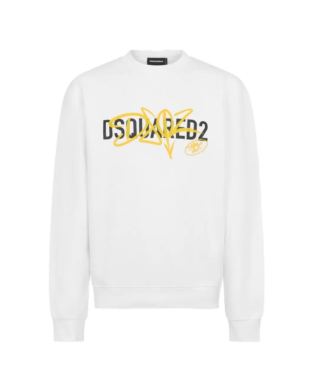DSquared² White Graffiti Cool Fit Crewneck for men