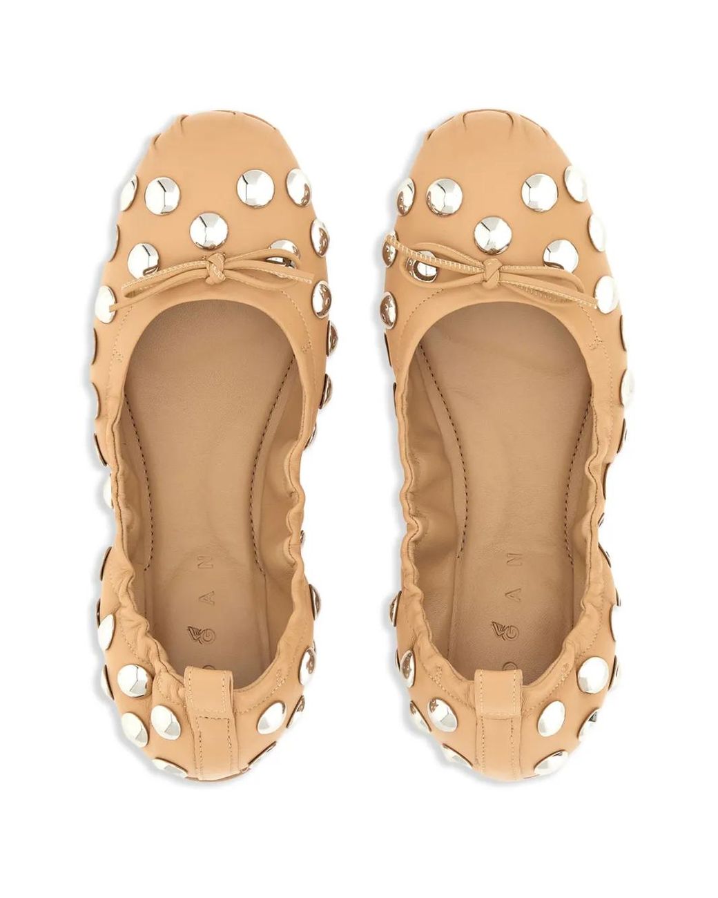 Hogan Natural Stud-Embellished Ballet Flats