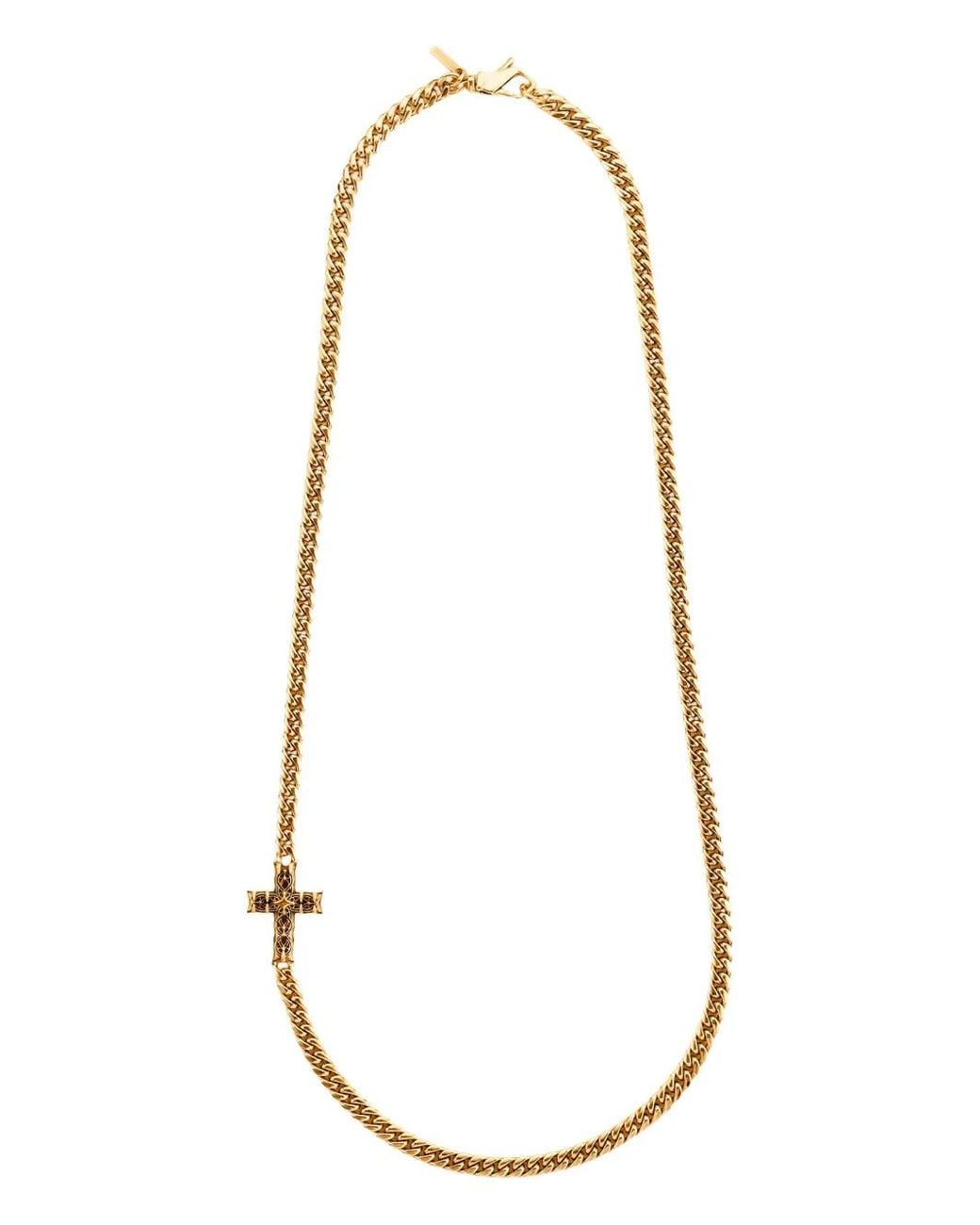 Emanuele Bicocchi White Notre-Dame Cross-Chain Necklace
