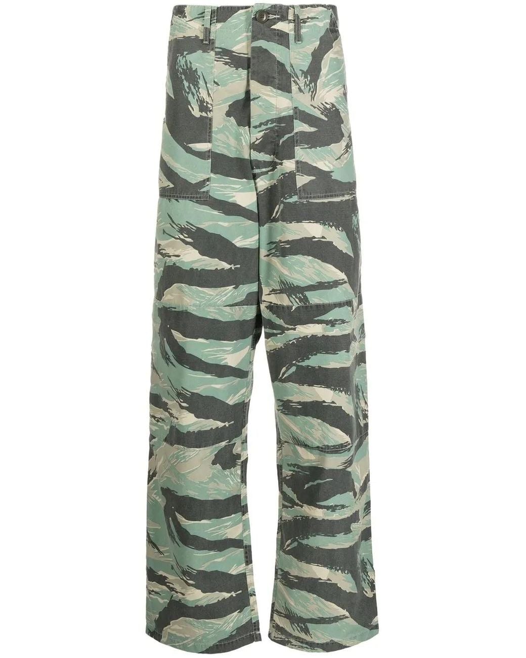 Maharishi Green Camouflage-Print Straight-Leg Trousers for men