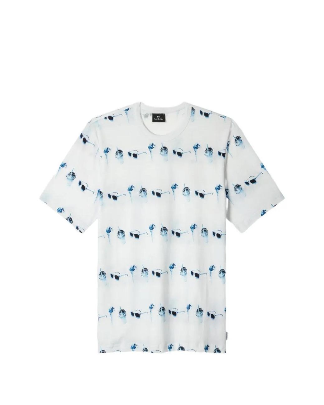 Paul Smith White Printed Cotton T-Shirt for men