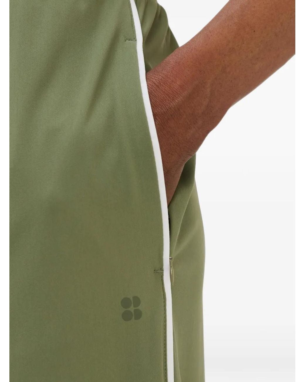 Sweaty Betty Explorer Piped-Trim Wide-Leg Track Pants in Green | Lyst