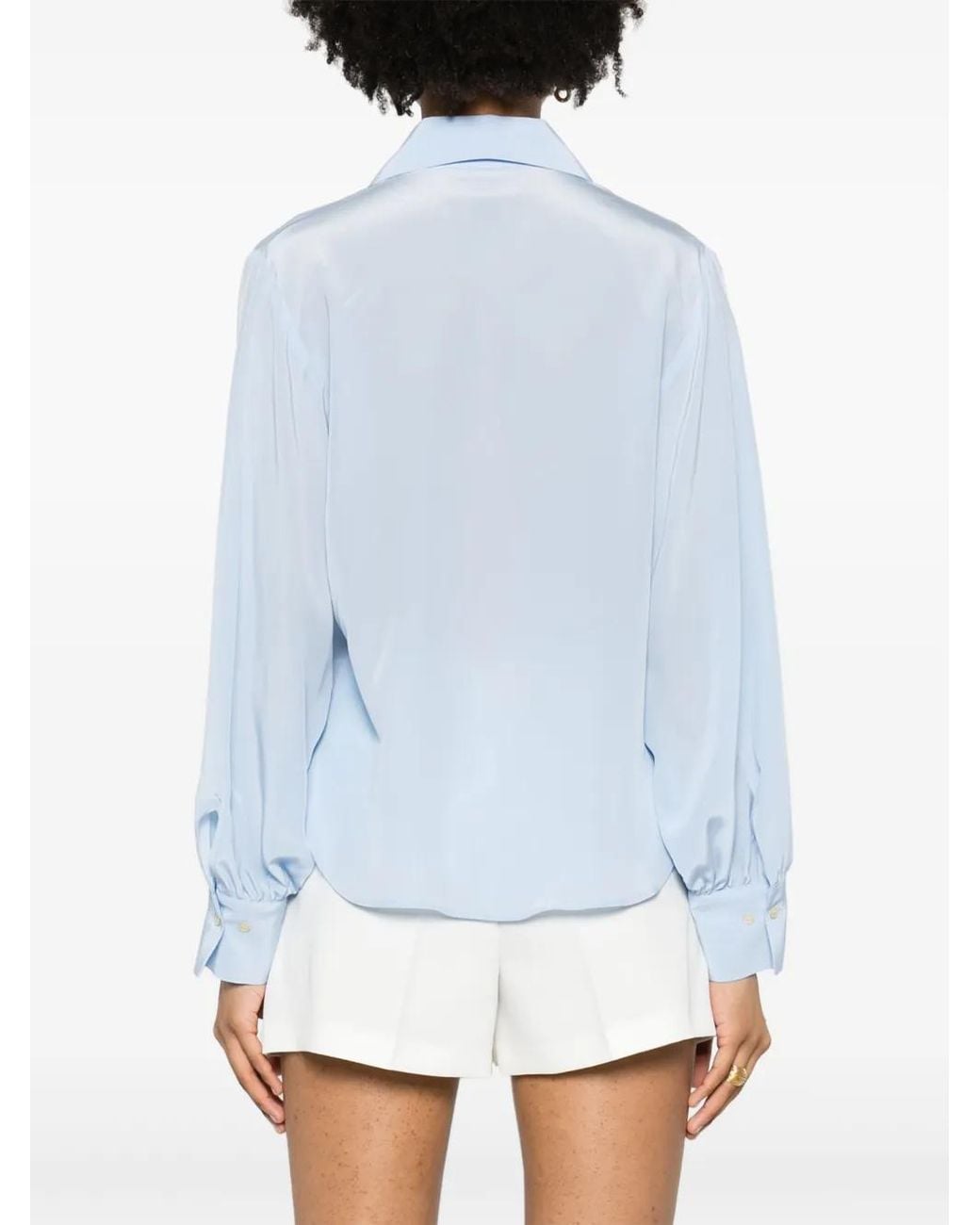 Blanca Vita Blue Benjamin Silk Blouse