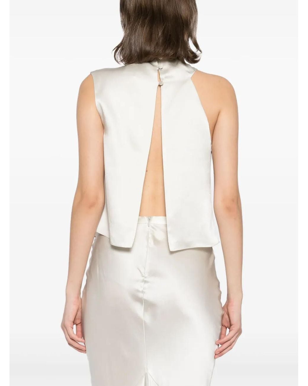 Michelle Mason White Open Back Top