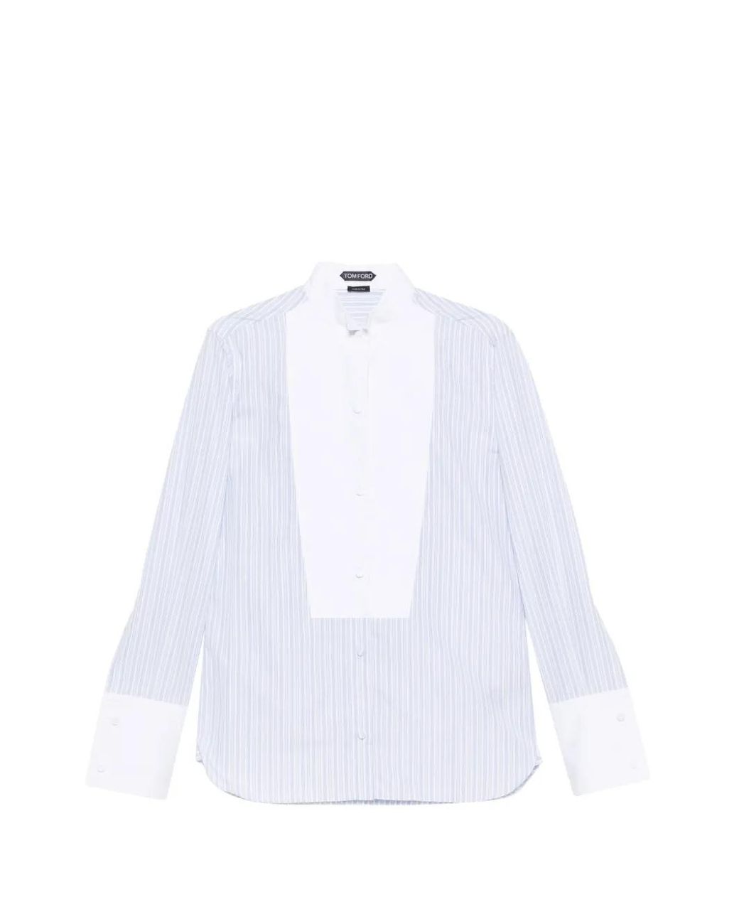 Tom Ford White Chemise À Rayures Verticales