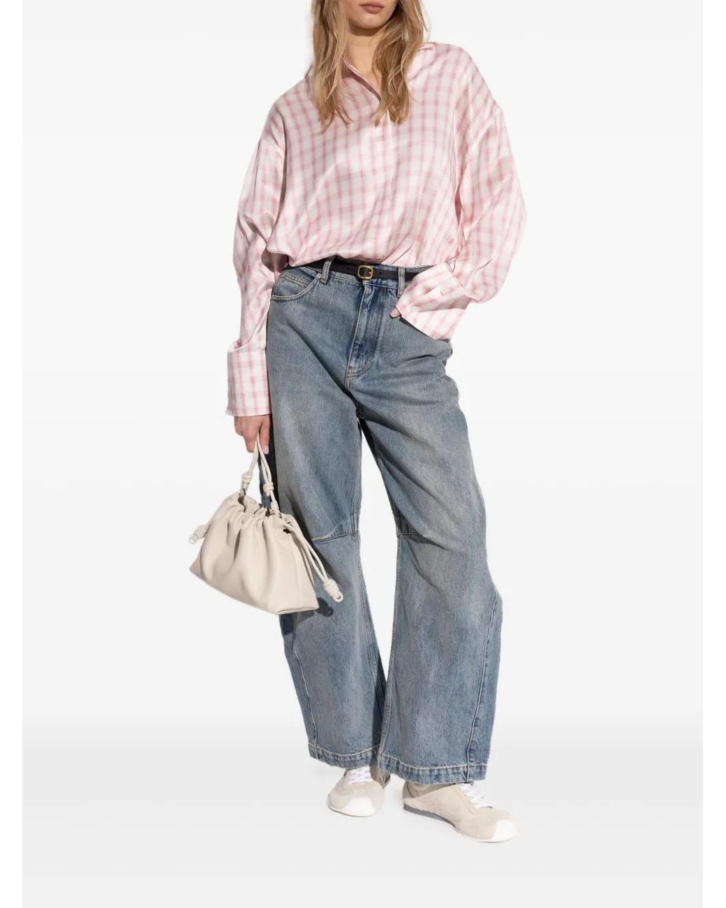 Loewe Pink Checked Silk Shirt