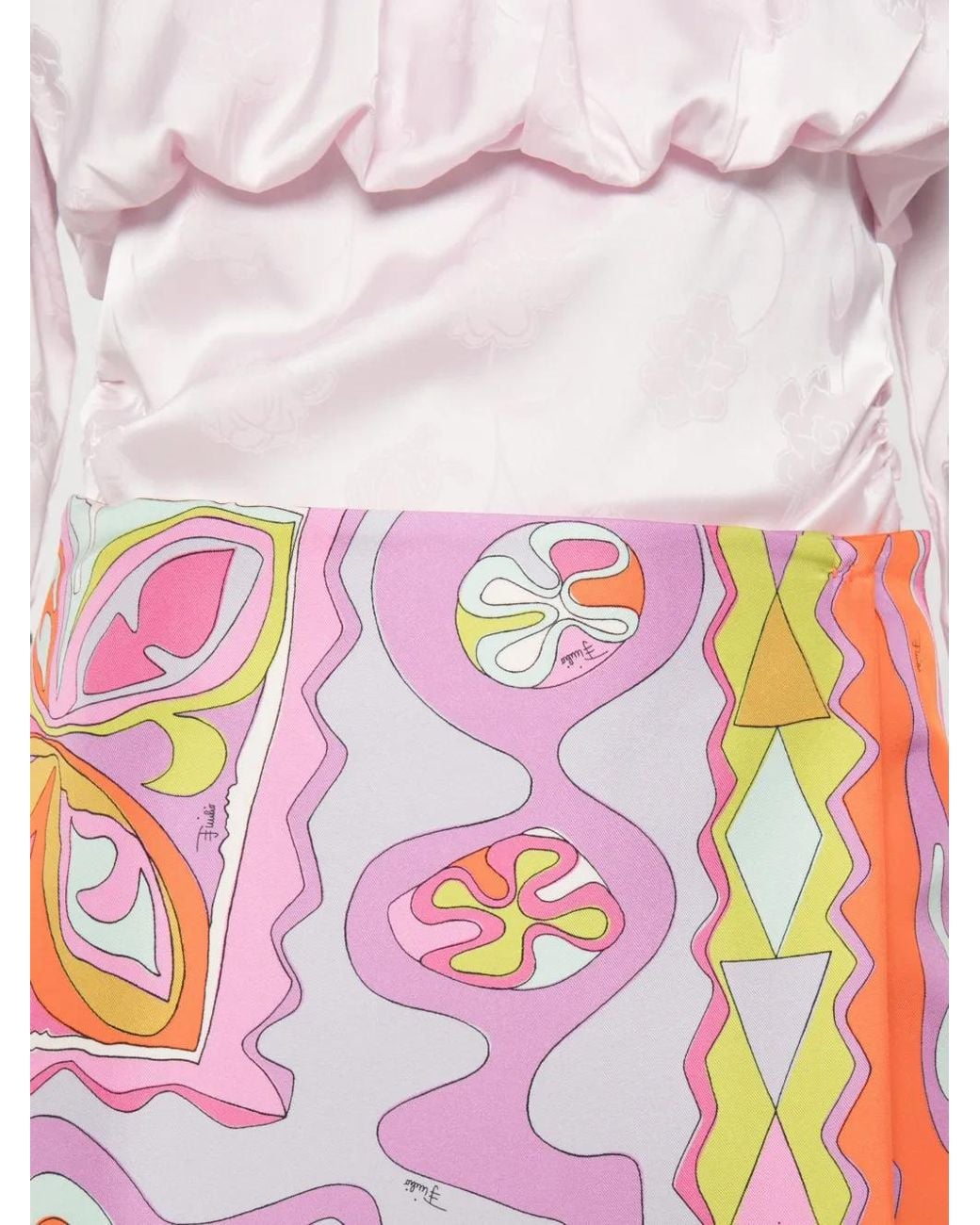 Emilio Pucci Pink Angoli Print Silk Skirt