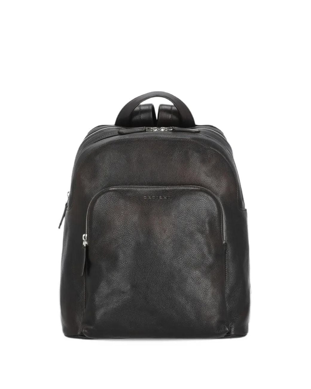 Orciani Black Work Lagoon Grained Leather Backpack for men