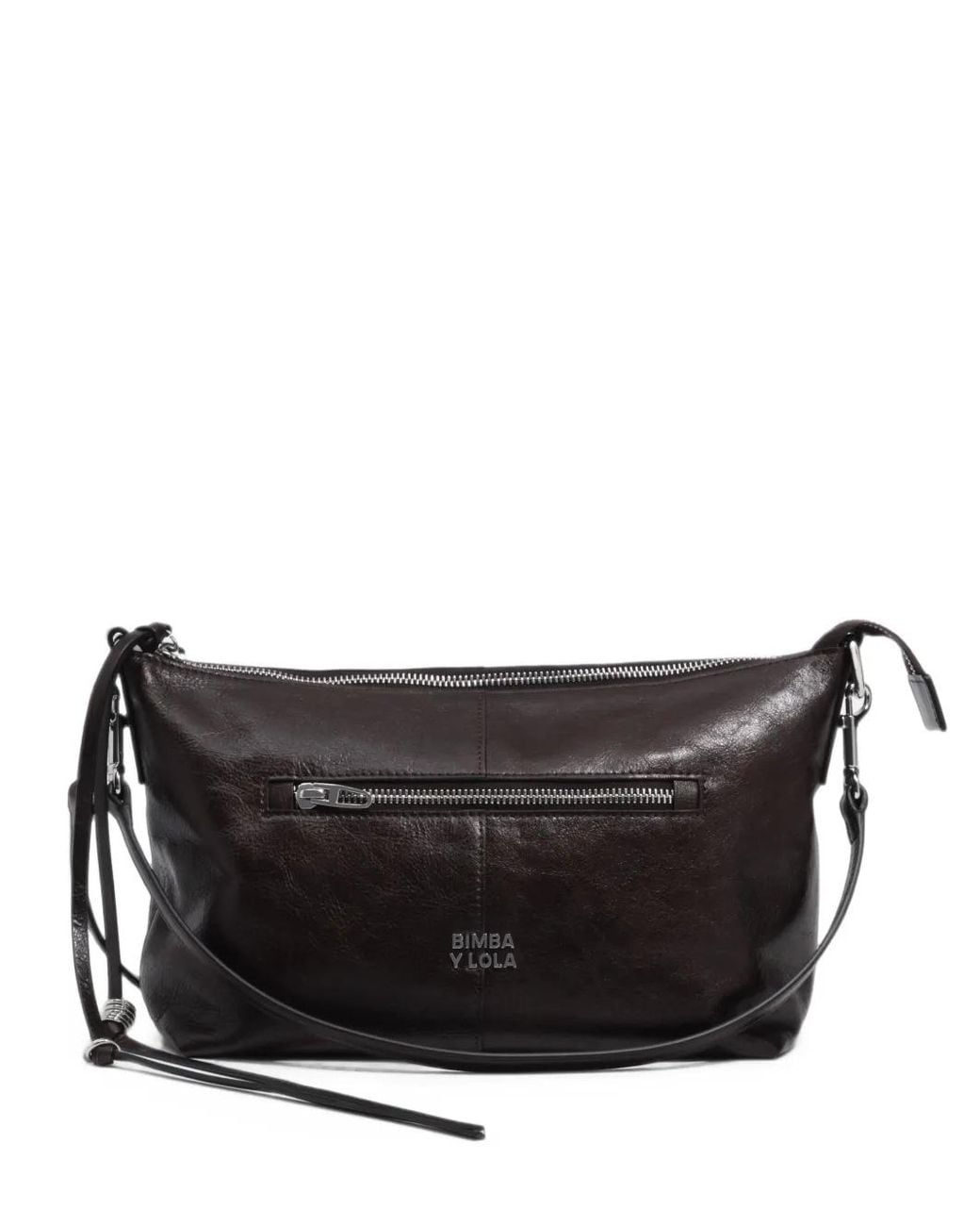 Bimba Y Lola Black Medium Dark Leather Madrid Bag
