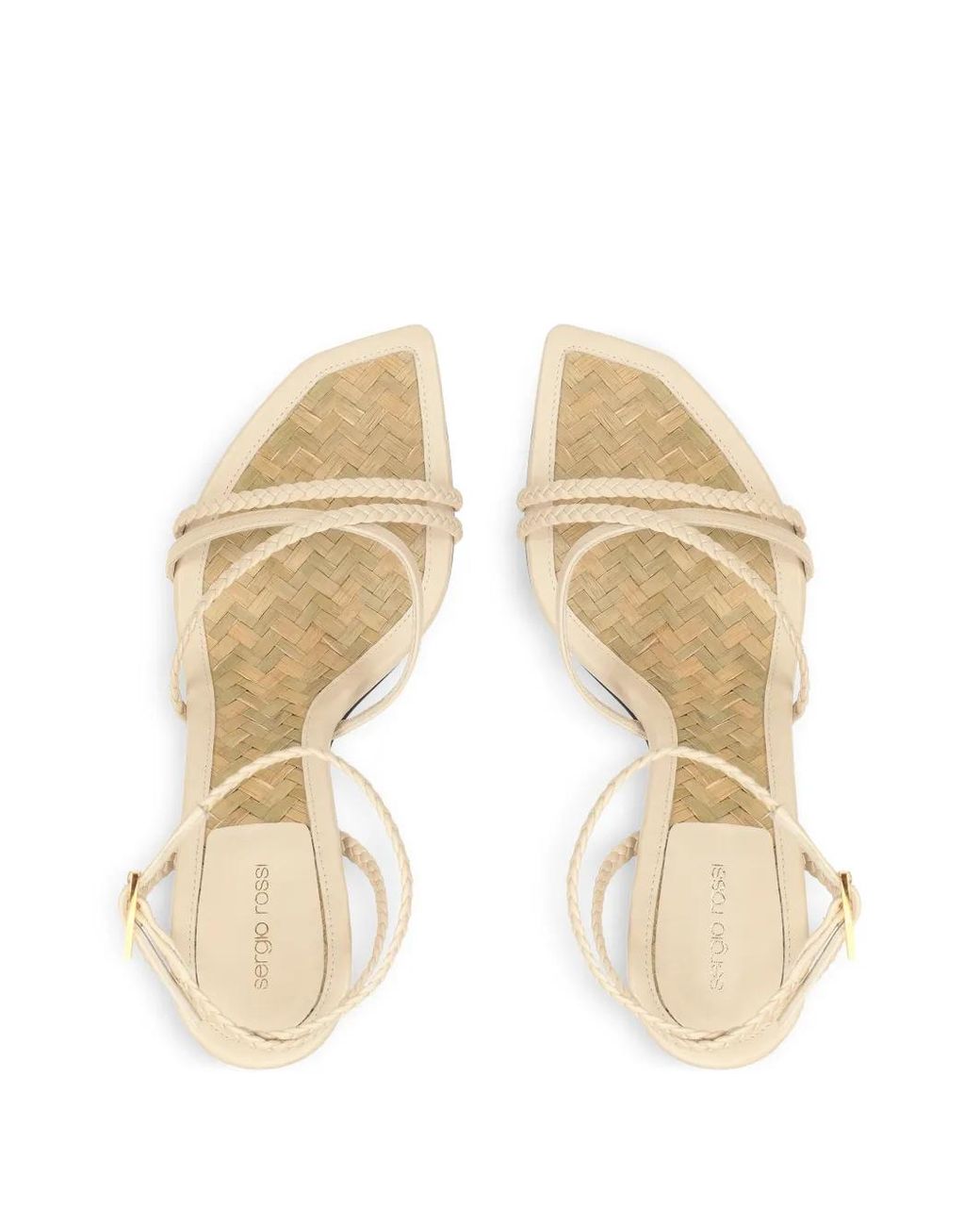 Sergio Rossi White Braid Leather Sandals