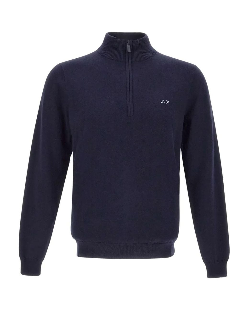 Sun 68 Blue Half-Zip Sweater for men