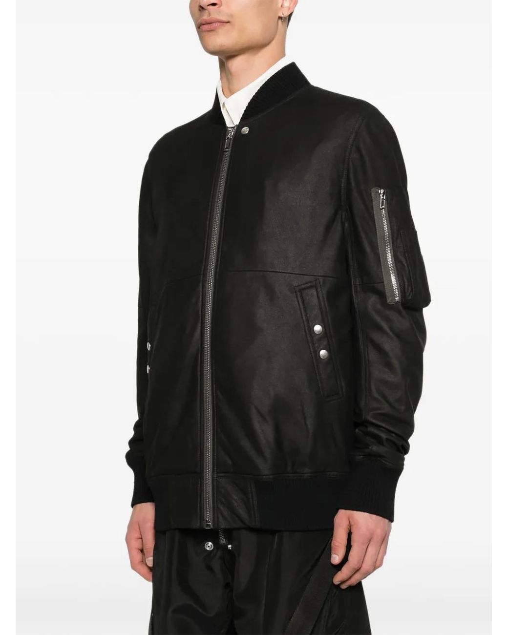 Rick Owens Black Classic Flight Jacket for men