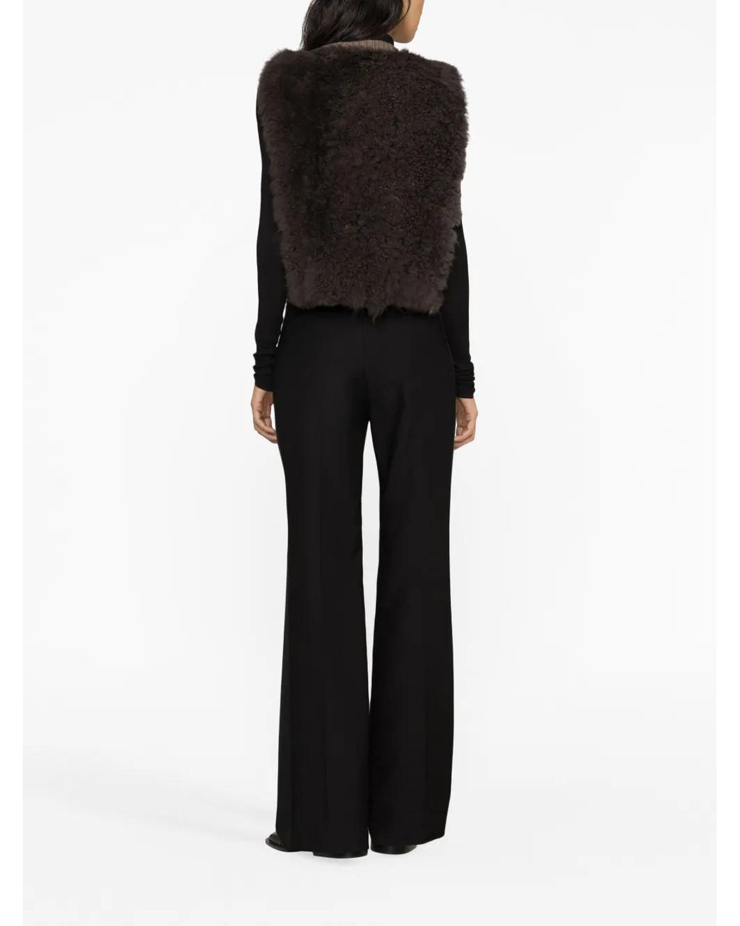 Fabiana Filippi Black Shearling Zip-Up Gilet
