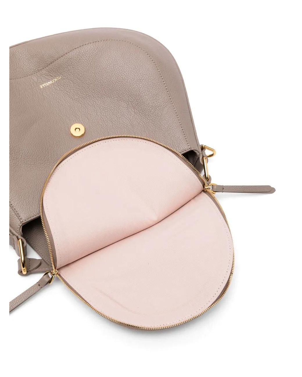 Coccinelle Gray Logo-Detail Leather Tote Bag