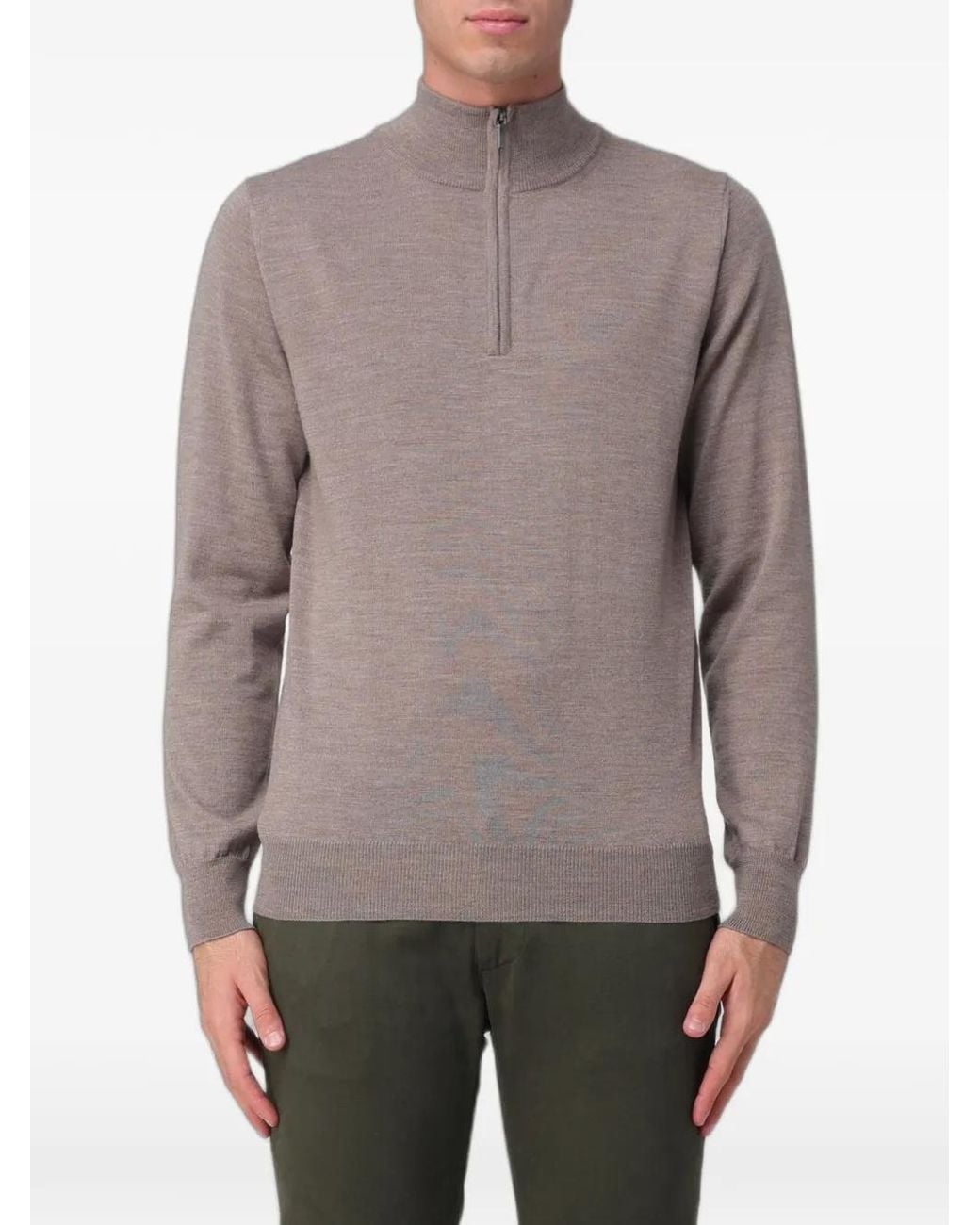 XC Gray Half-Zip Merino-Wool Sweater for men