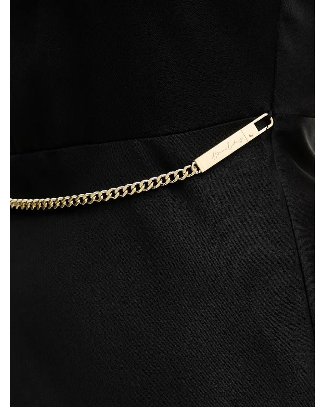 ARMANI EXCHANGE Black Robe Longue Fendue À Détail De Chaîne