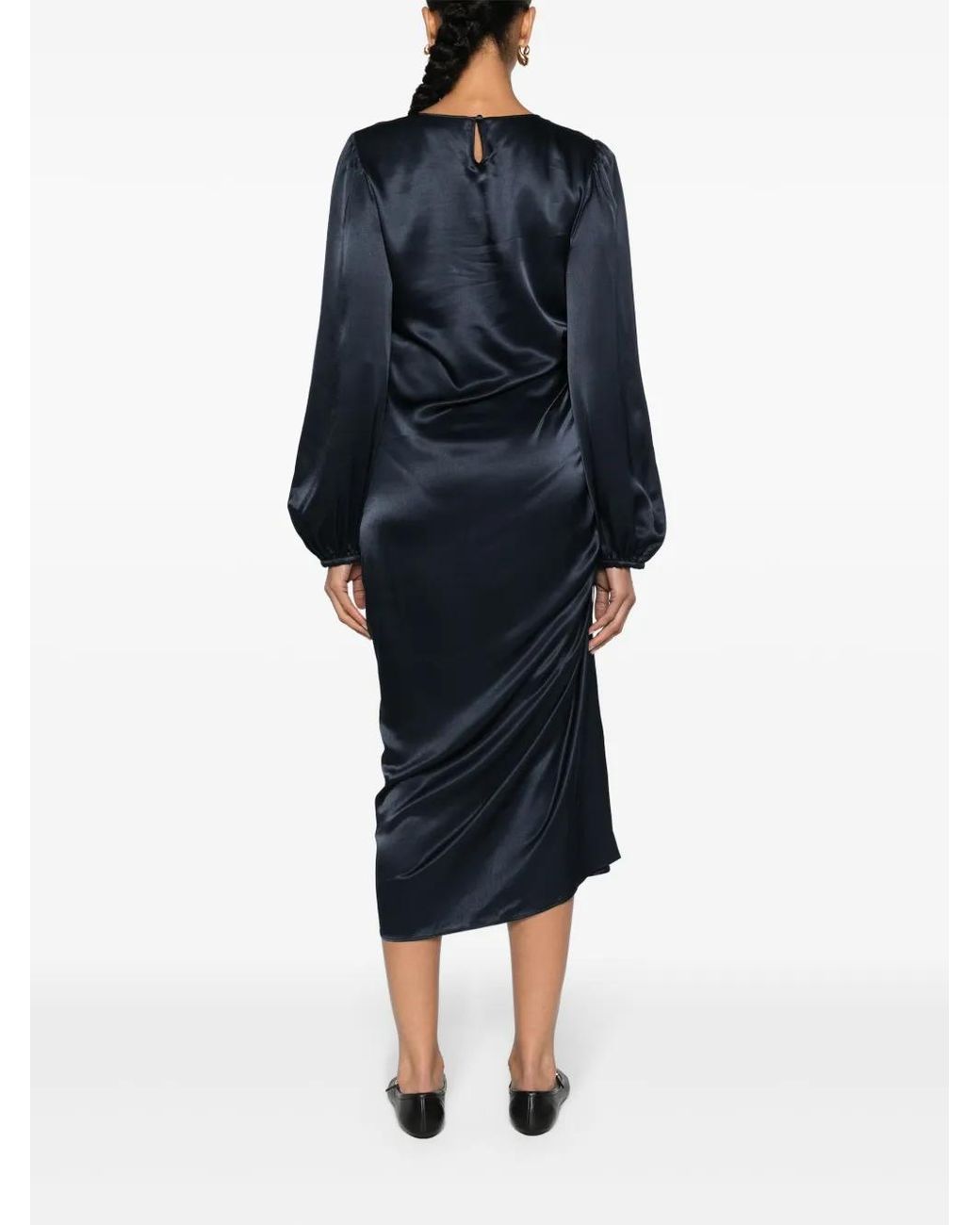 Samsøe & Samsøe Black Saelvira Ruched Midi Dress