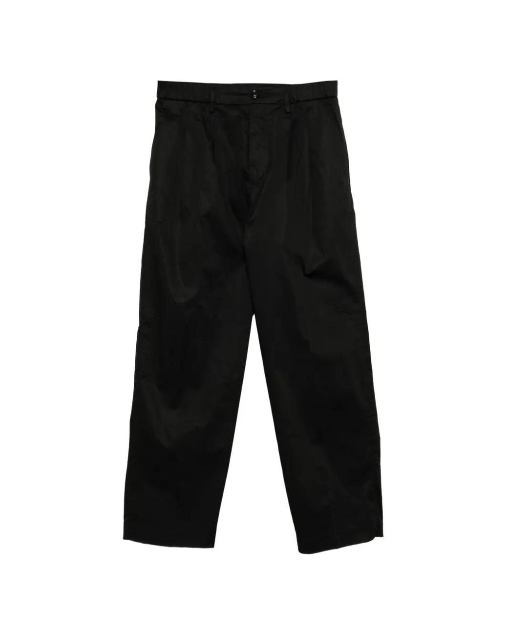 Les Hommes Black Pleated Tailored Trousers for men