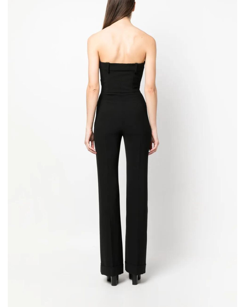 Moschino Black Strapless Straight-Leg Jumpsuit